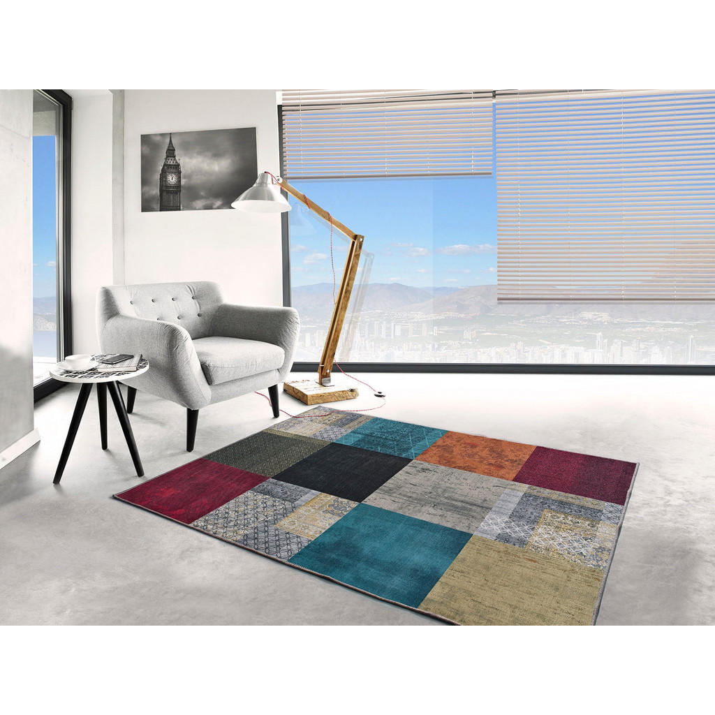 Thumbnail - Atticgo Webteppich, Mehrfarbig, Textil, Abstrakt, Rechteckig, 120x170 cm, Oeko-Tex® Standard 100, in verschiedenen Größe...