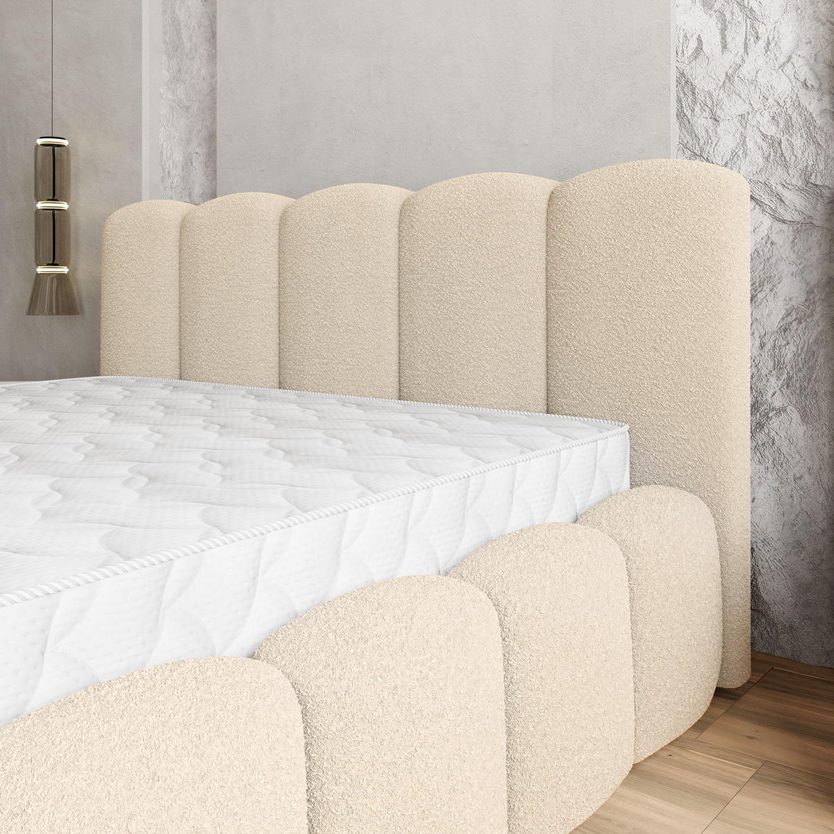 POLSTERBETT FALINA 160x200 cm mit Bettkästen - Creme - Creme, Holz (160/200cm) - MASSENO