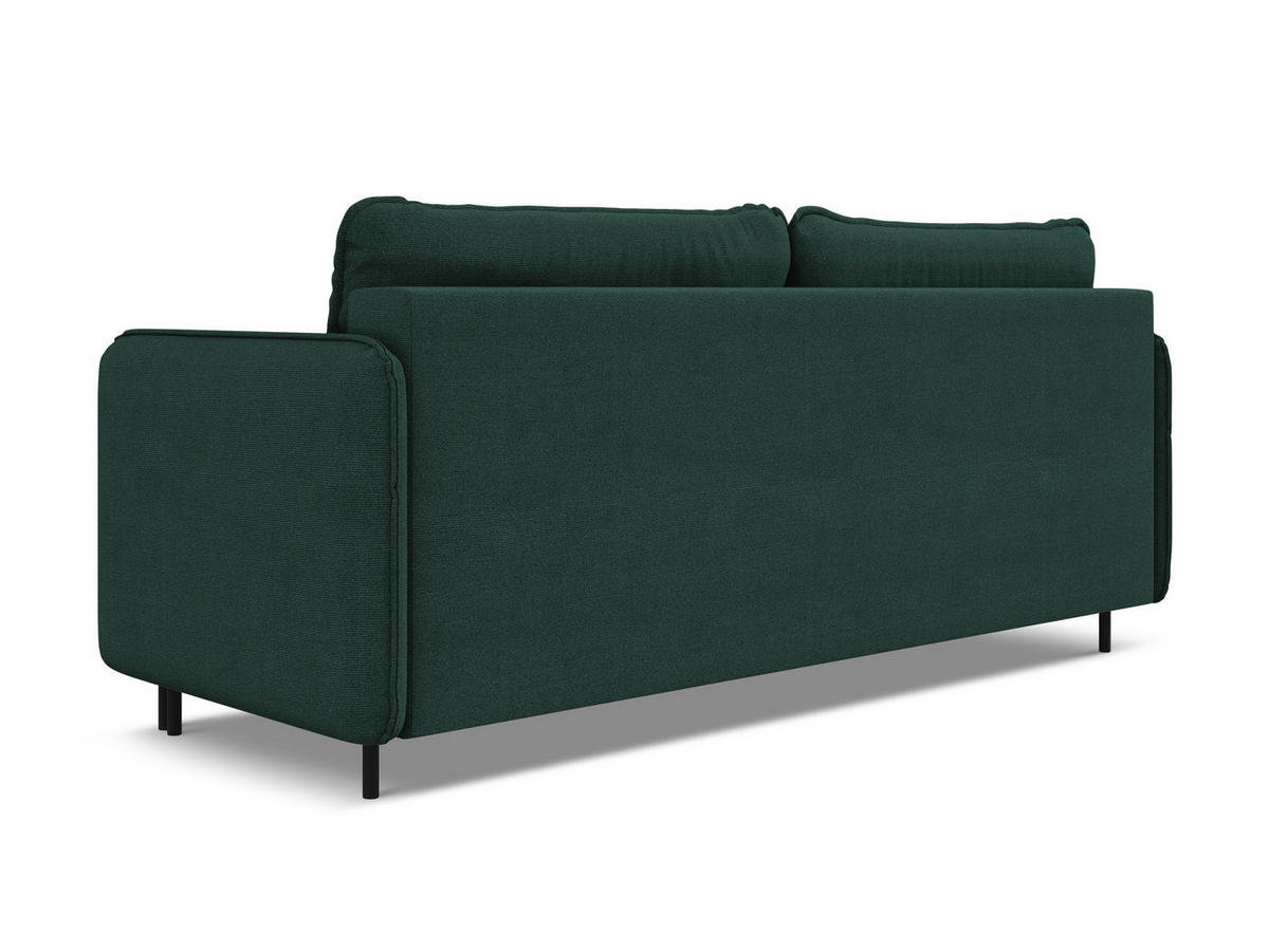 3-SITZER SOFA mit Schlaffunktion Strukturstoff Stoff Grün - Dunkelgrün/Schwarz, Holz/Textil (226/90/92cm) - Makamii