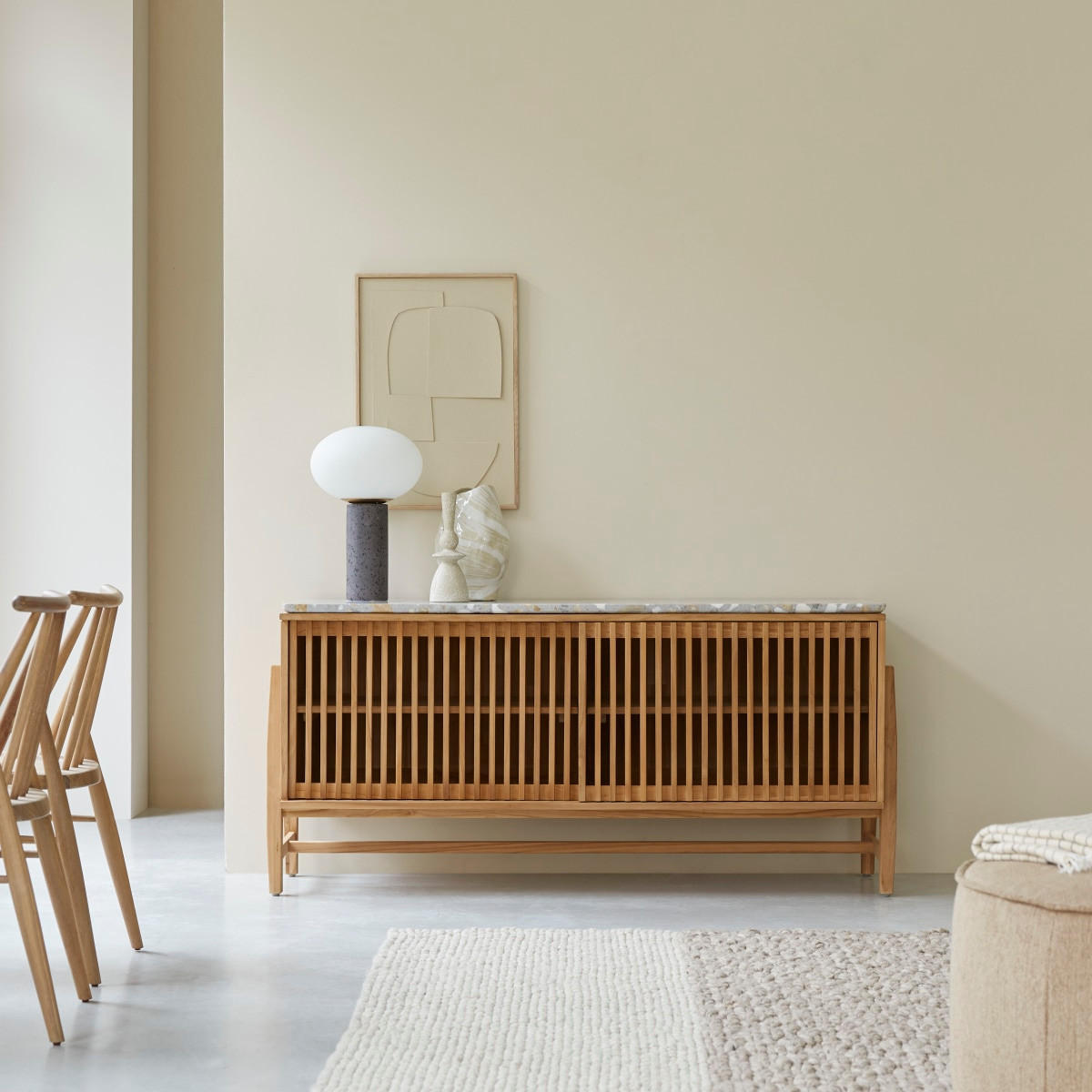 SIDEBOARD Isaure Natur aus Teak - Naturfarben, Holz (160/75/55cm) - Tikamoon