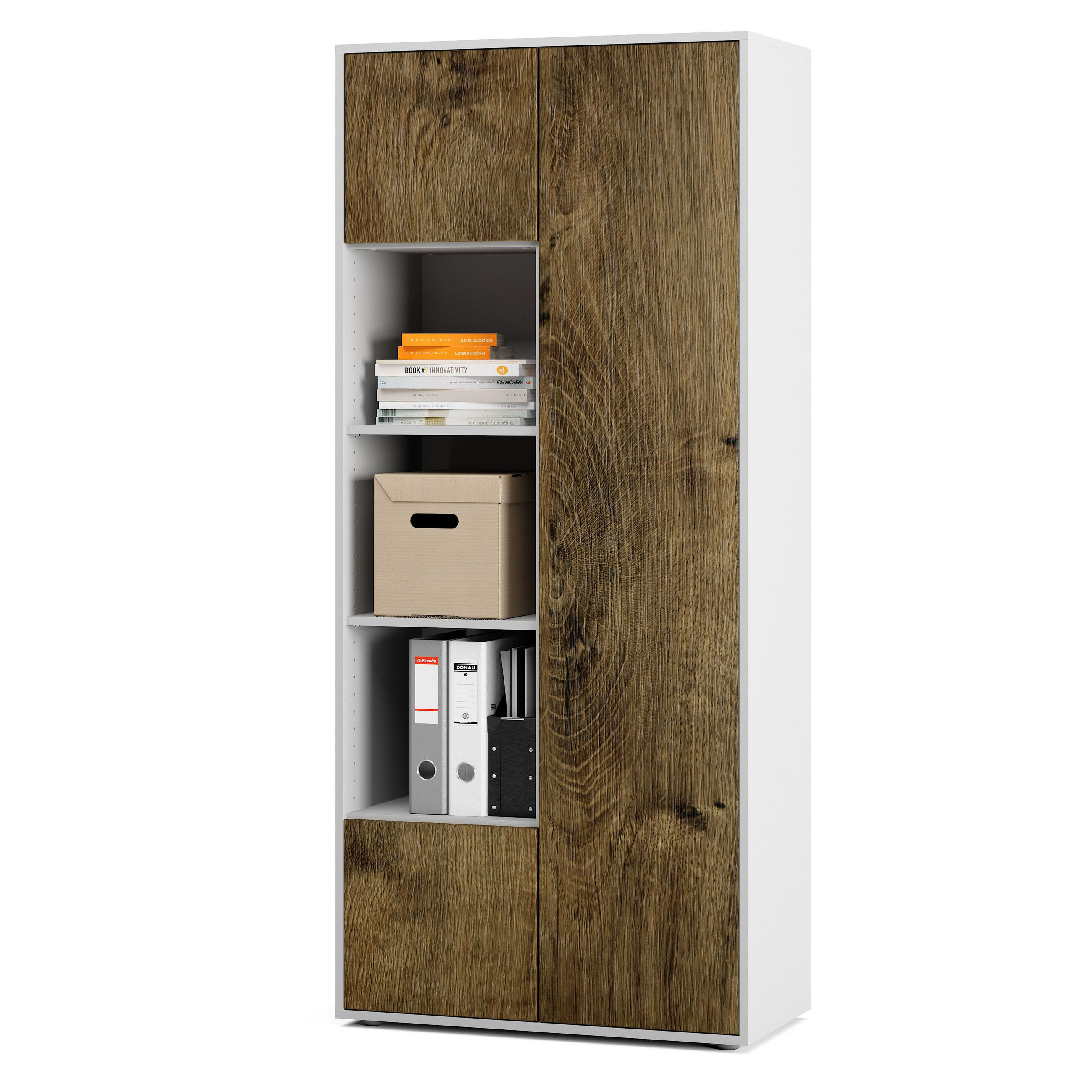 Simplyfurn Aktenschrank Alteiche 80x180x40 cm