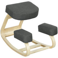KNIESTUHL Birke Polyester Dunkelgrau - Dunkelgrau, Holz (51/58/69cm) - Vinsetto