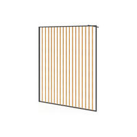 DUSCHWAND für begehbare Duschen - Aluminium - Holz-Optik & Schwarz matt - 140 x 200 cm - TOPEKA - Schwarz, Glas (140/200cm) - Vente-Unique