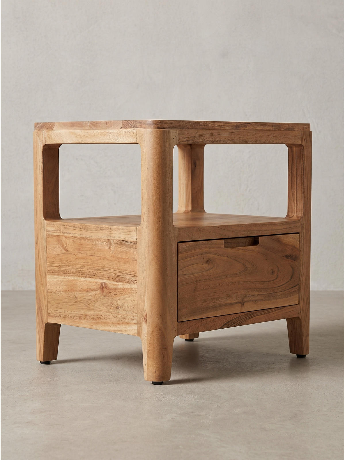NACHTKONSOLE NALON, Akazie Massivholz, 45 x 35 x 46 cm - Braun/Akaziefarben, Akazienholz/Holz (45/46/35cm) - KADIMA DESIGN