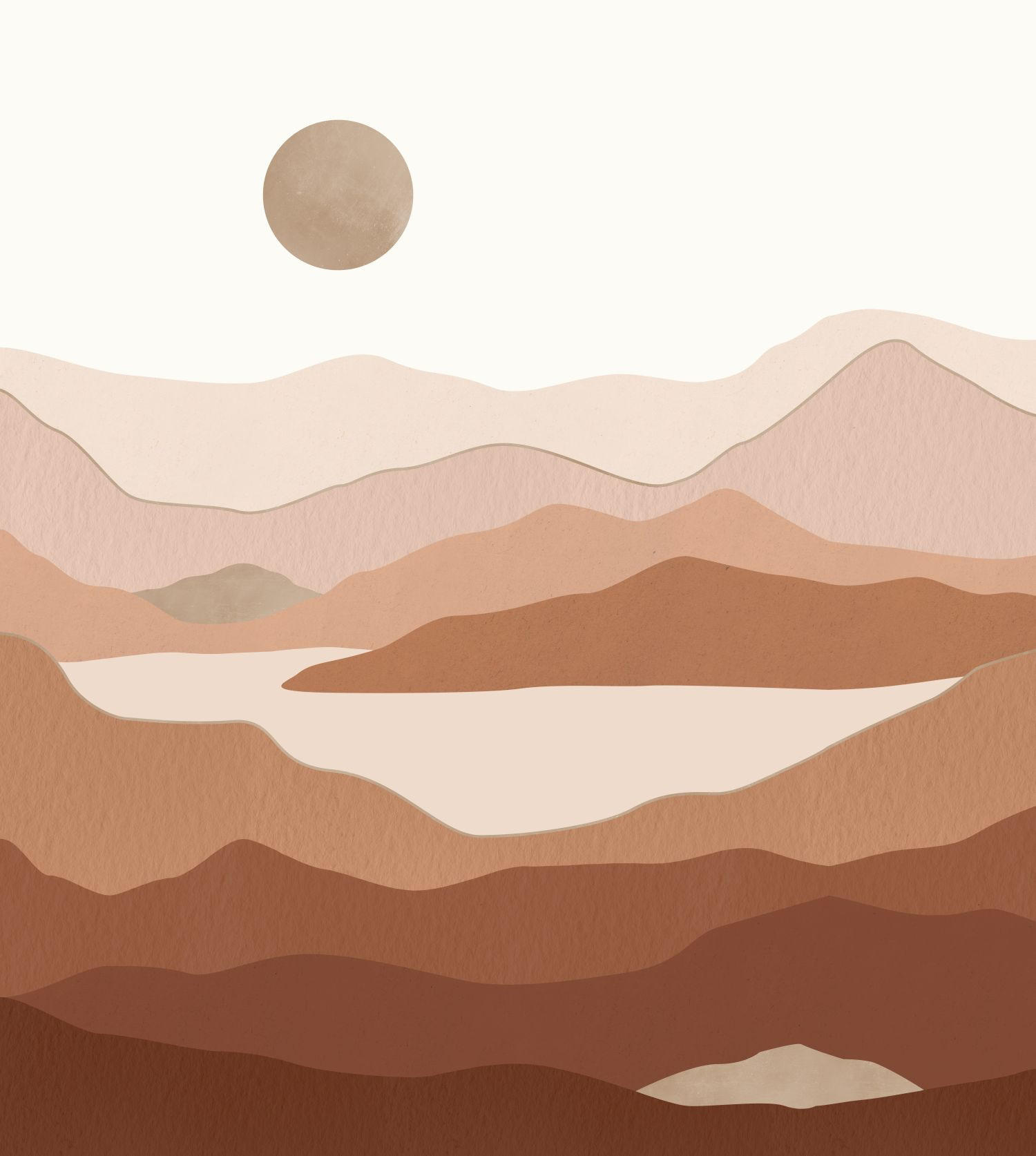 FOTOTAPETE Wüstenlandschaft 250 x 279 cm - Terracotta, Papier (250/279cm) - ESTAhome