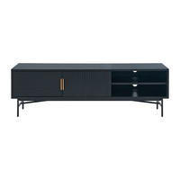 TV-BOARD - 160 cm x 40 cm - Metall, Holz, Platte - Schwarz, Goldfarben - SIRIOLA - Goldfarben/Schwarz, Holz/Metall (160/50/40cm) - Vente-Unique