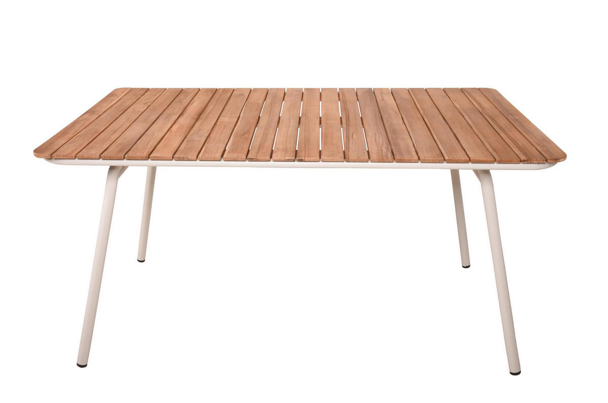 GARTENTISCH Paula Terrassentisch - Creme, Holz (150/90/74cm) - DELUKE