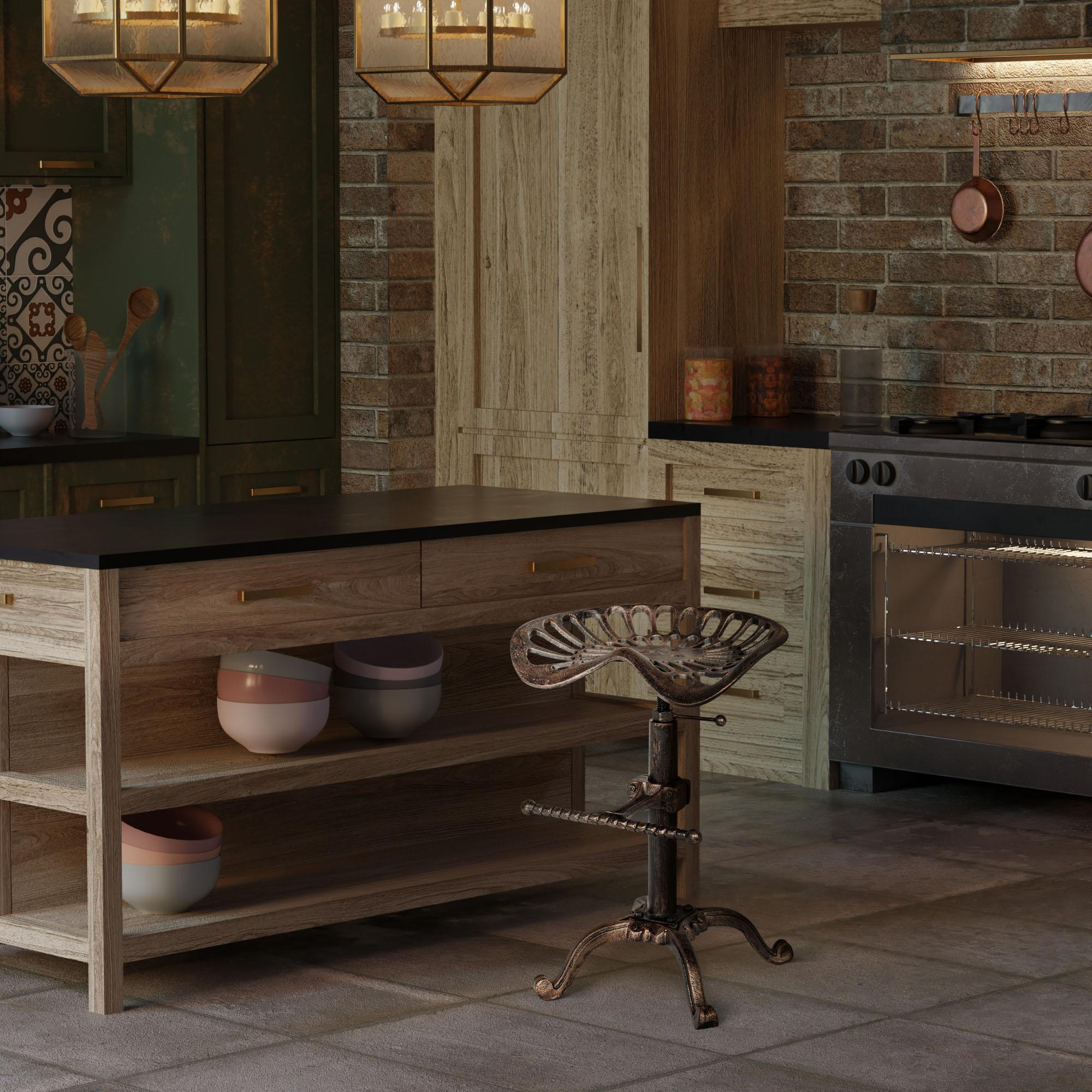 BARHOCKER Metall Bronze - Bronzefarben, Metall (44/56/34cm) - CLP