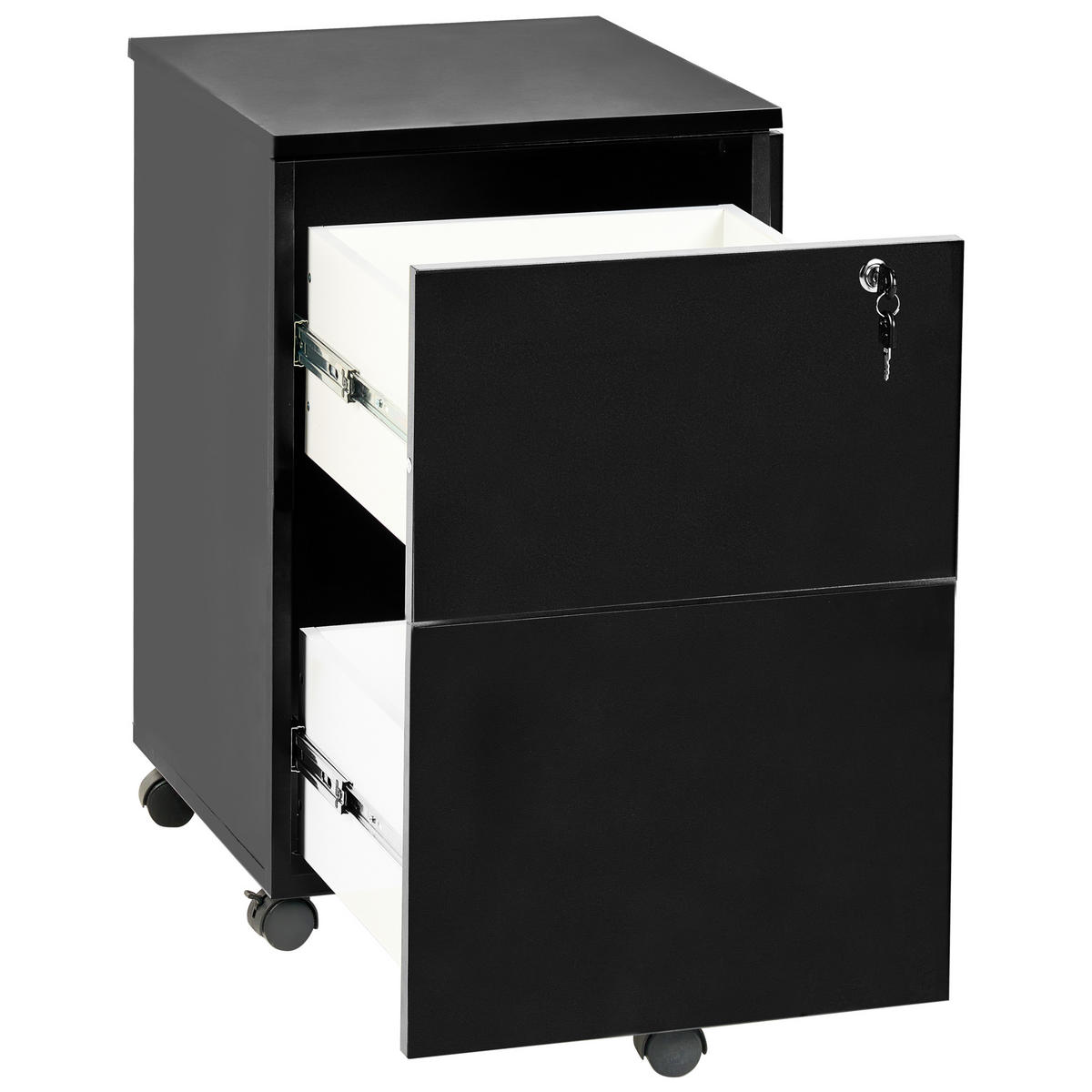 BÜROSCHRANK Schwarz Johnson - Schwarz, Holzwerkstoff (40/62/40cm) - Beliani
