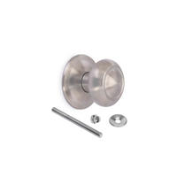 TÜRKNAUF für Haustür, Runder Bowler Fedora, D70mm, Türgriff für Haustür, Edelstahl, Nickel matt - Silberfarben, Metall (8.5/9/7.3cm) - EMUCA