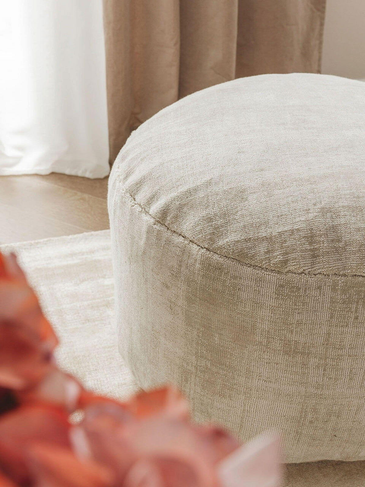 POUF Nova Hellgrau 55x55x30 cm - Grau, Textil (55/30/55cm) - KUNSTLOFT