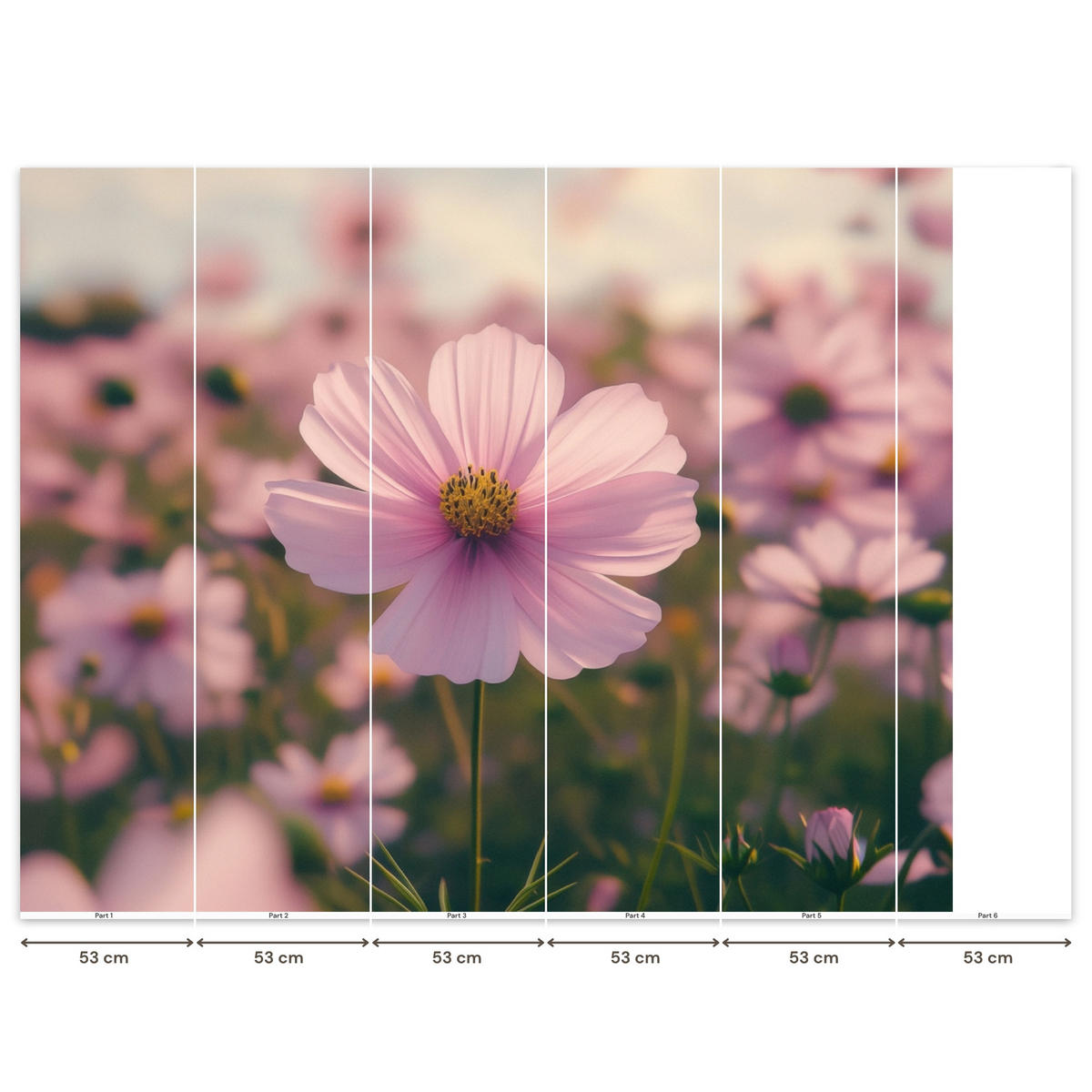 TAPETE - Blumen - Lila - Unscharf - 280x240 cm - Rosa, Papier (280/240cm) - OnlyWow