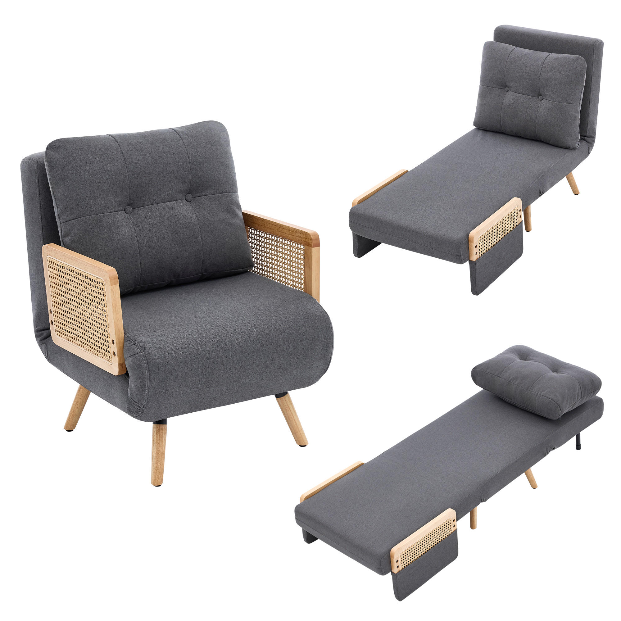 XXXLutz Schlafsessel Grau 73x86.5x67.5 cm