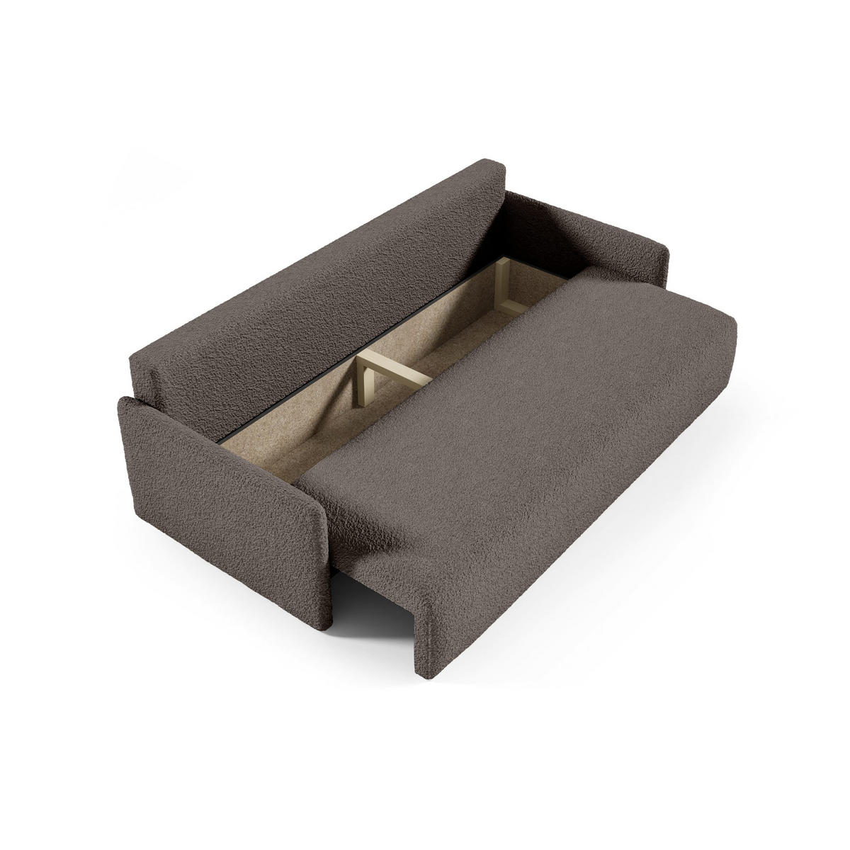 SOFA aus Bouclé-Stoff Femmo 4 Sitzer, Dunkelbraun - Dunkelbraun, Textil (86/91/205cm) - Fedve