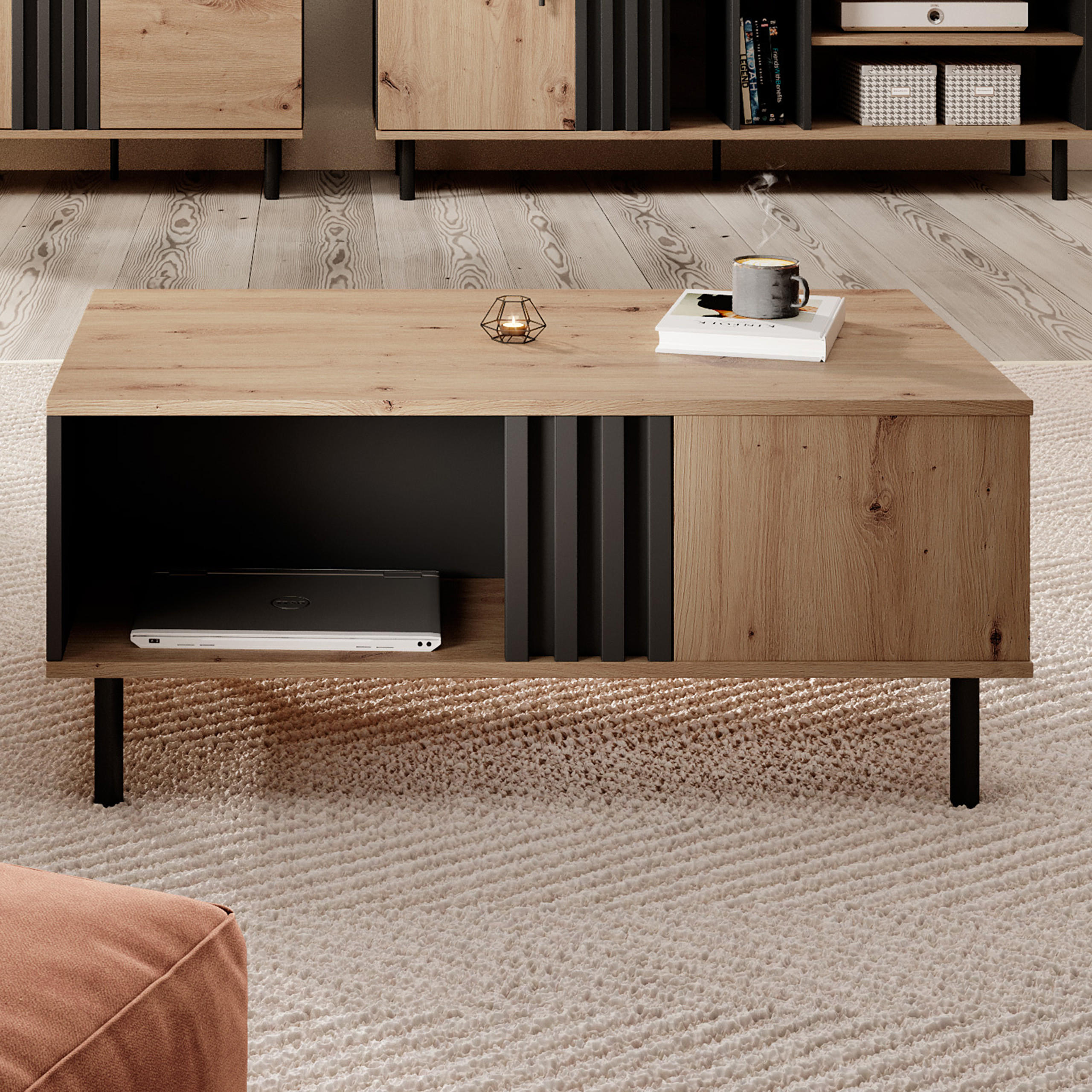 COUCHTISCH MADDALENA 100,1/43,2/60 cm Eiche Artisan - Eiche Artisan, Holzwerkstoff (60/100.1/43.2cm) - MASSENO