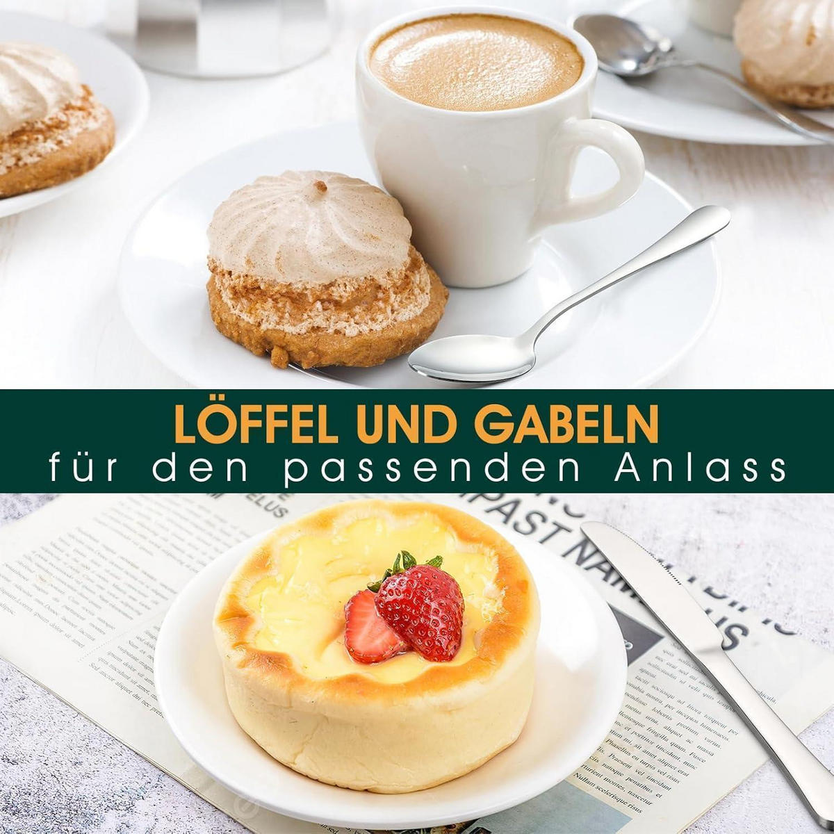 BESTECKSET 36-teilig für 6 Personen Edelstahl Silber - Silberfarben, Metall