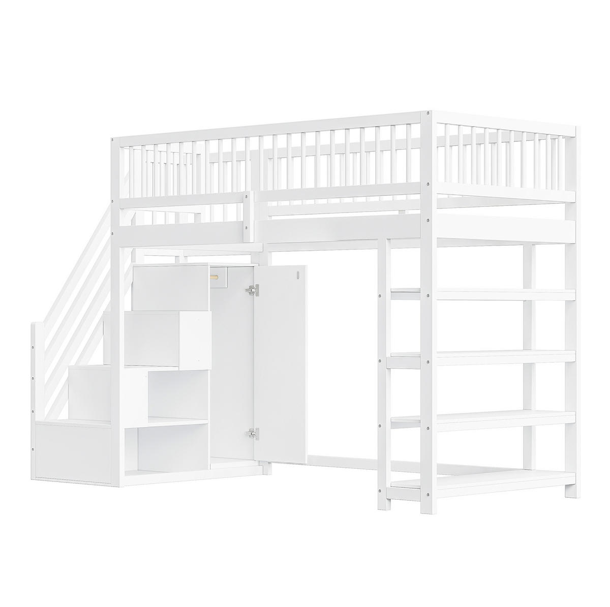 PATROVÁ postel 90/200 cm bílá s bezpečnostním výřezem a úložným prostorem - bílá, dřevo (90/200cm) - OKWISH