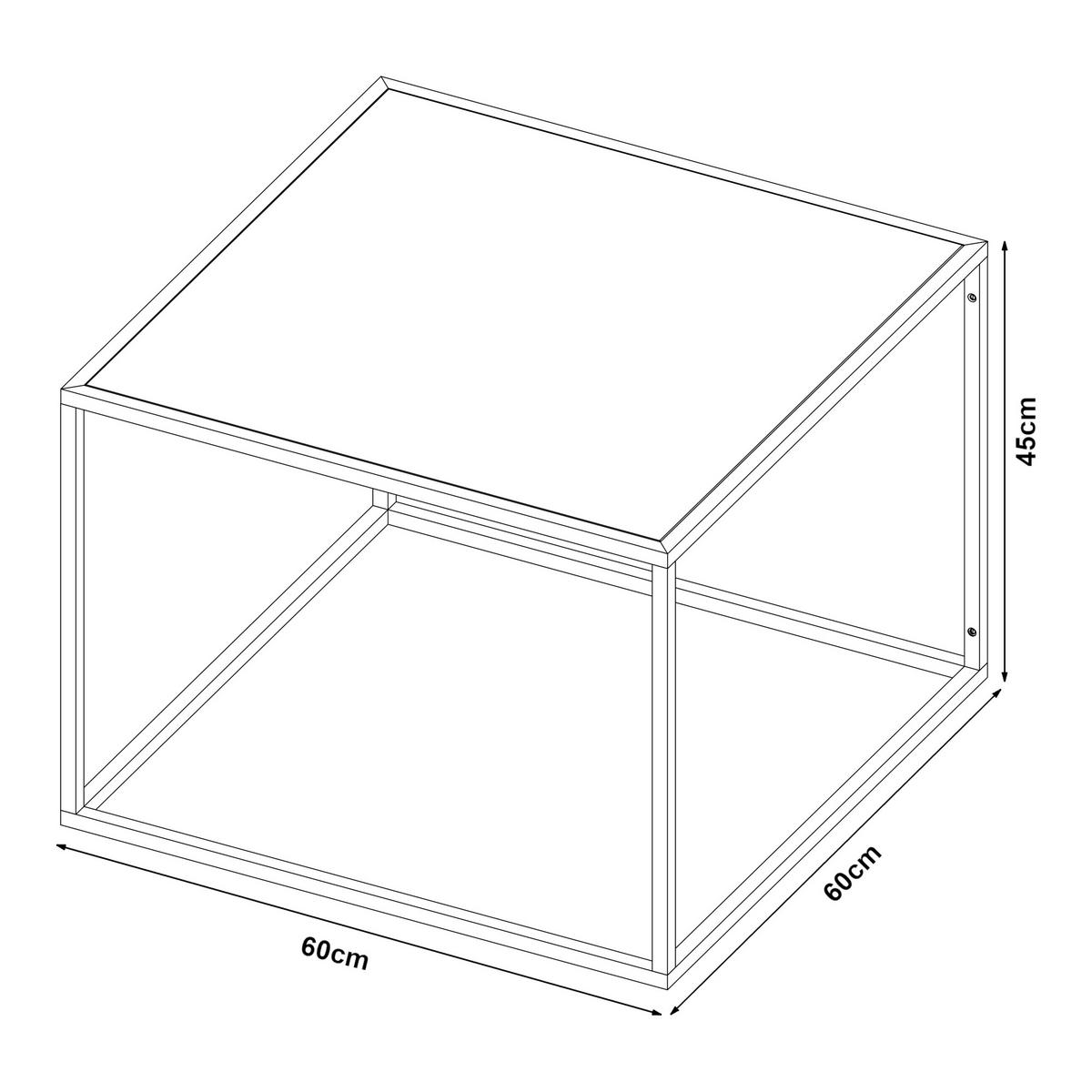 COUCHTISCH Solund 60/60/45 cm - Schwarz, Metall (60/60/45cm) - [en.casa]