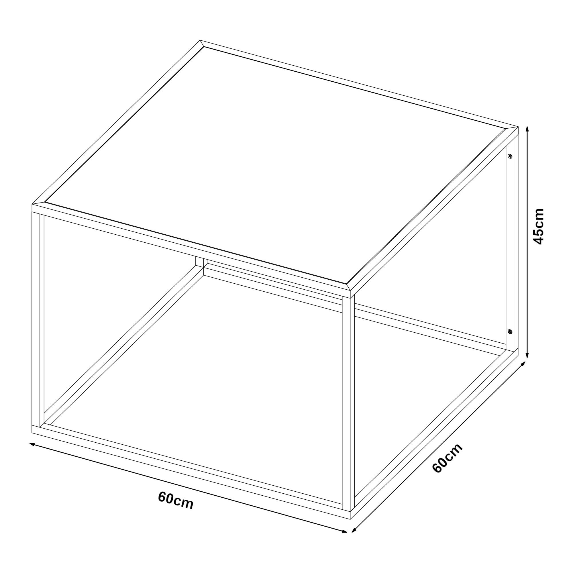 Thumbnail - [en.casa] Couchtisch, Weiß, Metall, Quadratisch, 60x45x60 cm, Wohnzimmer, Wohnzimmertische, Couchtische