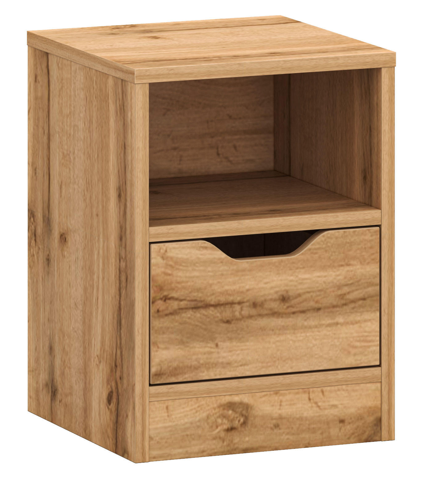 NACHTTISCH T02 Wotan Eiche 31 / 31 / 43cm - Braun, Holz/Holzwerkstoff (31/43/31cm) - Feldmann-Wohnen
