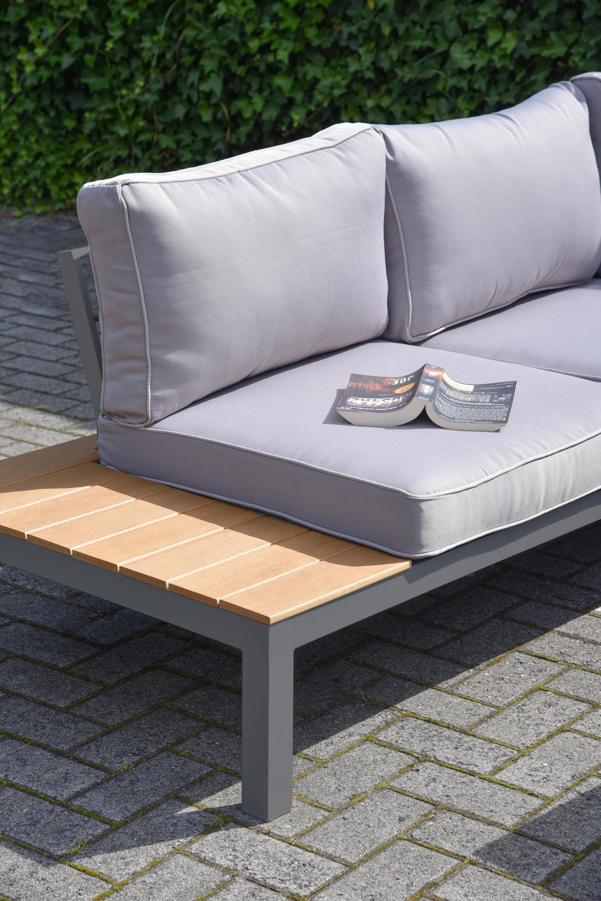 GARTENLOUNGESET Benno 4-teilig Gartenmöbel - Grau, Kunststoff - DELUKE