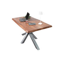 ESSTISCH CALI - Silberfarben/Braun, Holz/Metall (90/180/77cm) - SAM
