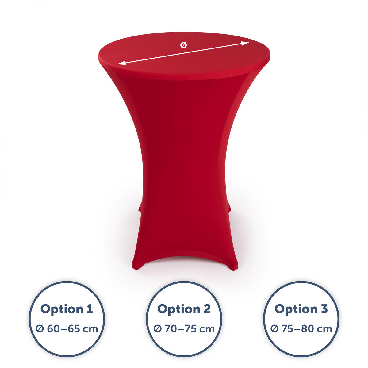 TISCHHUSSEN für Stehtische 60/65 cm, 2er Set, Rot - Rot, Textil (60/65cm) - Blumtal