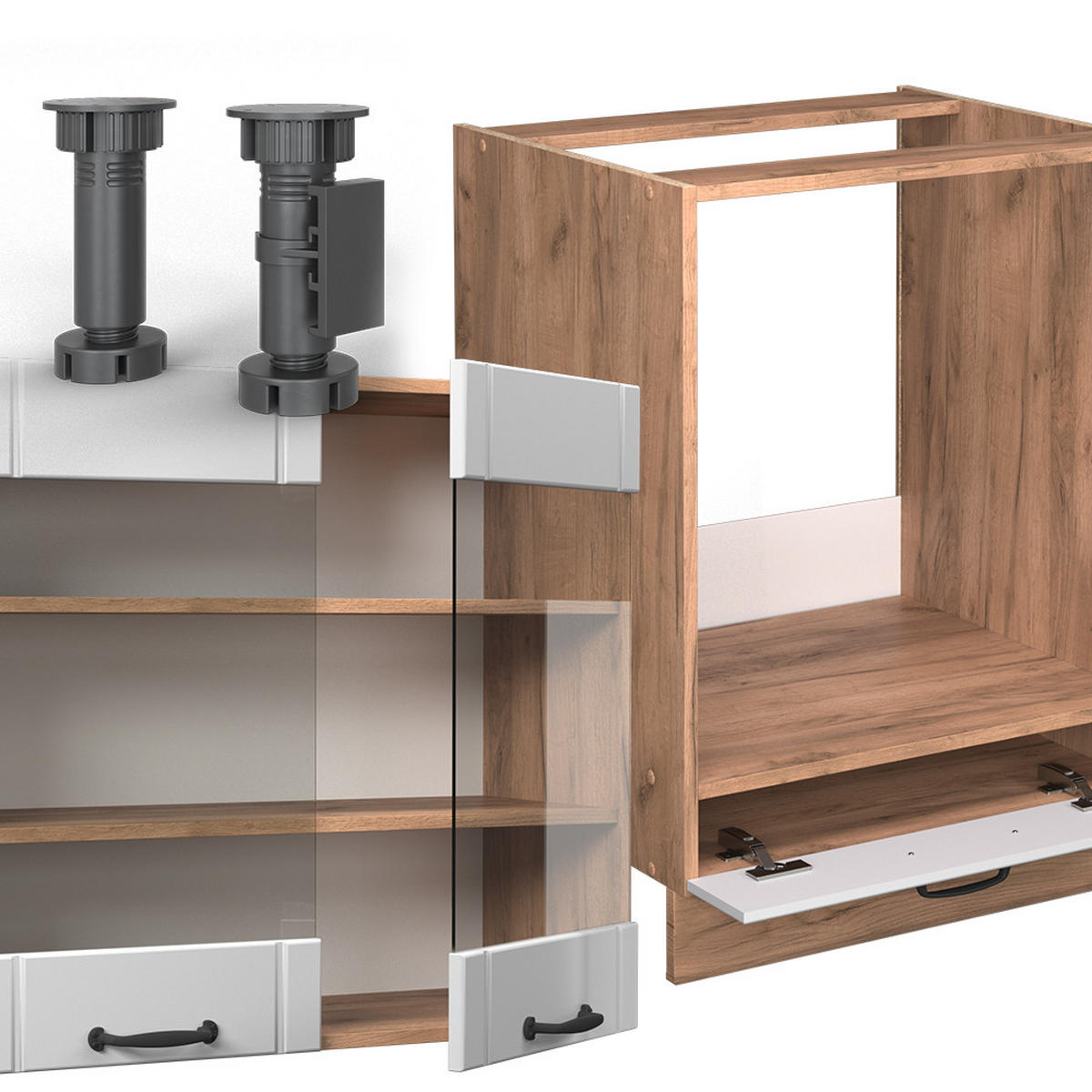 ROHOVÁ KUCHYŇ Fame-Line Bílý venkovský dům - bílá/medově dubová, kompozitní dřevo (190/81.6/60cm) - Vicco