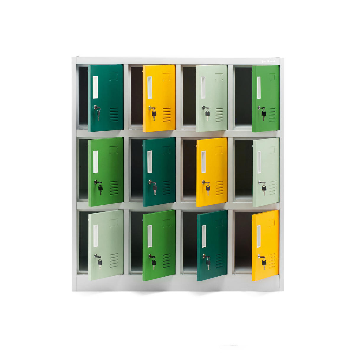 METALLSCHRANK für Schulen und Kindergärten OLA 1090 x 1200 x 450 mm - Gelb/Grau, Metall (109/120/45cm) - Jan Nowak