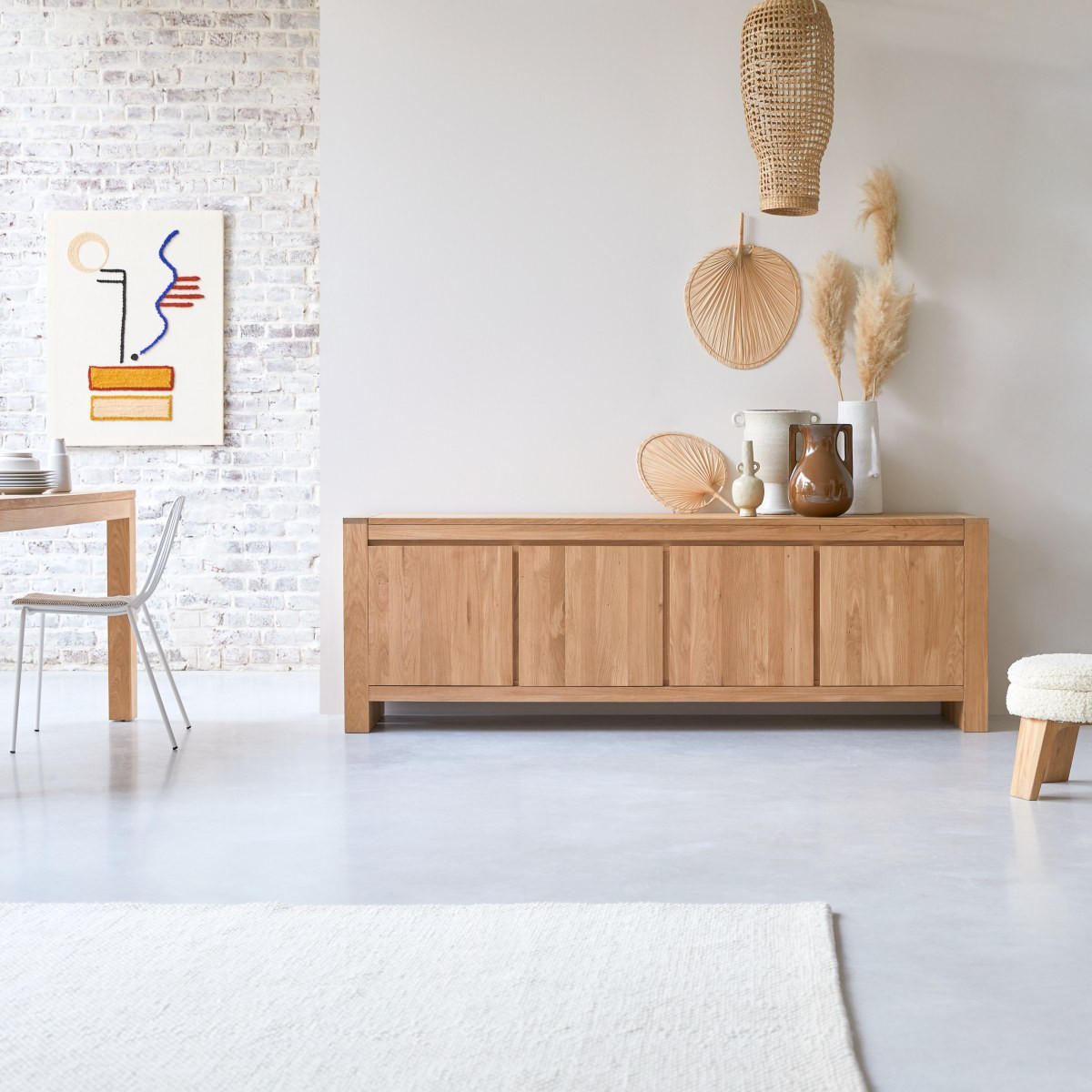 SIDEBOARD Eden Natur aus Eiche - Naturfarben, Holz (210/70/50cm) - Tikamoon