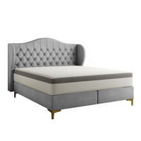 BETT mit Taschenmatratze LEGEND, Whisper-Stoff Grau 160x200 cm - Grau, Holz/Textil (160/200cm) - Kaiser Möbel