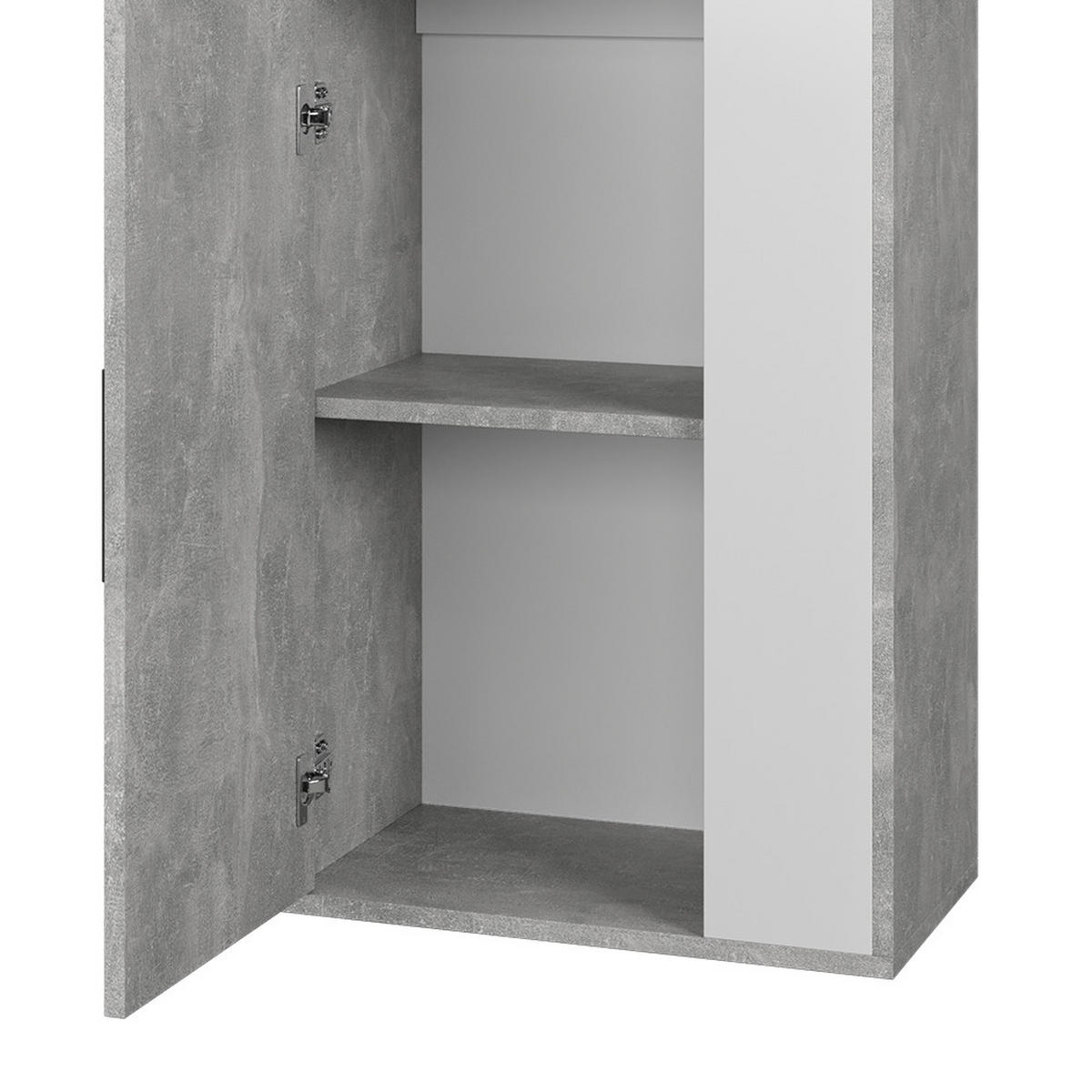 NÁSTĚNNÁ POLICE Berno Beton/bílá - šedá/bílá, kompozitní dřevo (50.1/78.4/28.3cm) - Vicco