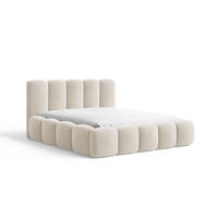 POLSTERBETT 18 - 140x200 cm – Riviera – Gepolstertes Bett mit Metall-Lattenrost - Creme, Holz (140/200cm) - ROYAL24_MARKT