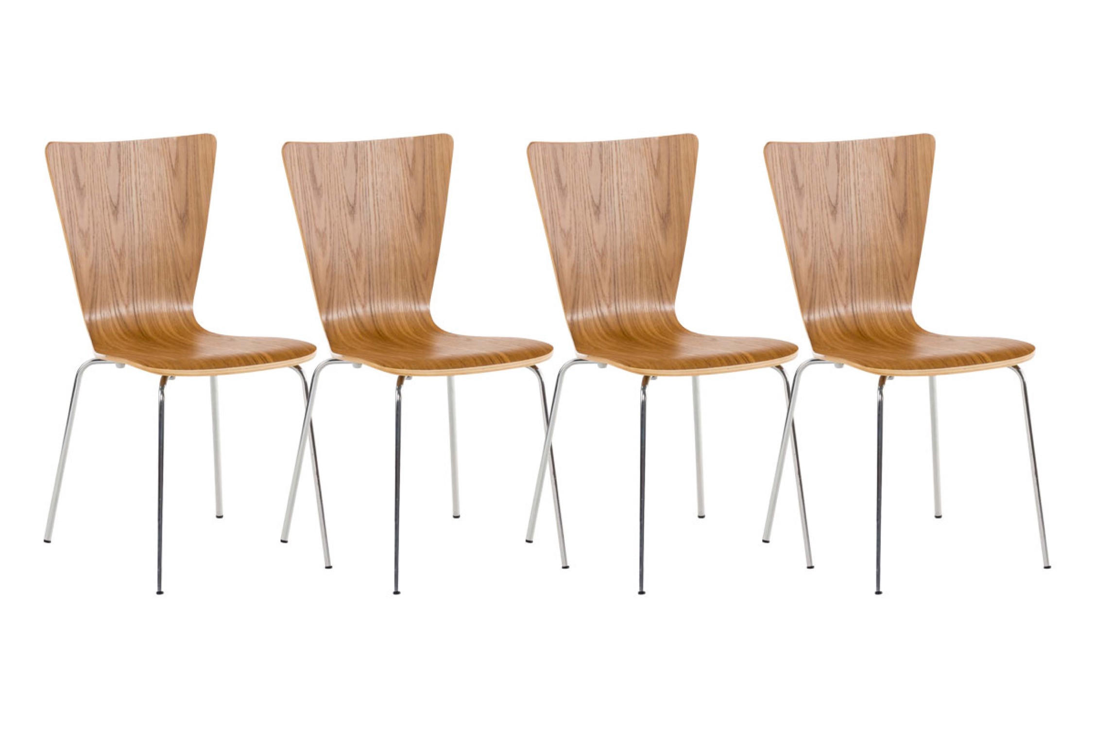BESUCHERSTUHL Almere - 2er Set eiche - Braun, Holz (43/84/50cm) - TPFLiving