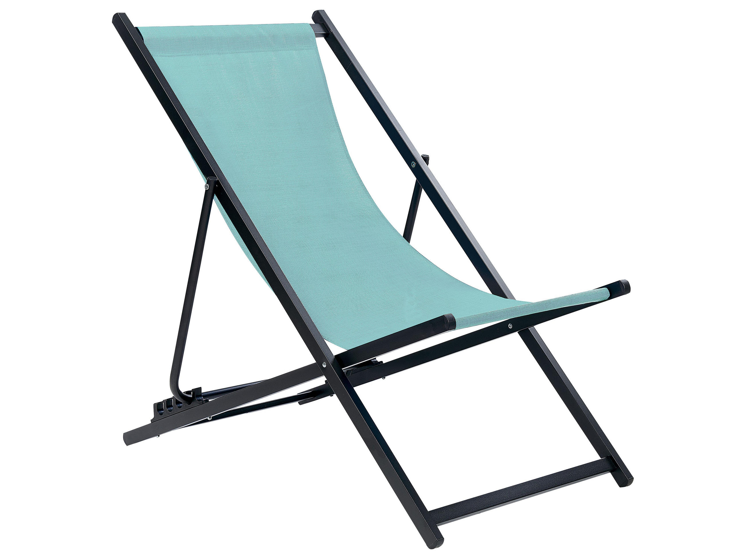 GARTENLIEGE schwarz/blau Locri II - Schwarz/Hellblau, Metall (60/79/95cm) - Beliani
