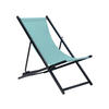 GARTENLIEGE schwarz/blau Locri II - Schwarz/Hellblau, Metall (60/79/95cm) - Beliani