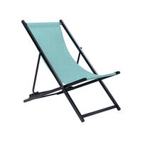 GARTENLIEGE schwarz/blau Locri II - Schwarz/Hellblau, Metall (60/79/95cm) - Beliani