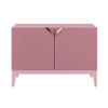 SIDEBOARD Demi 2D Long, Pink-Gold, Mit Gefrästen Fronten, Massive Buche - Rosa, Holz/Holzwerkstoff (100.5/70/42cm) - Visby
