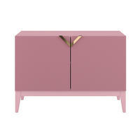 SIDEBOARD Demi 2D Long, Pink-Gold, Mit Gefrästen Fronten, Massive Buche - Rosa, Holz/Holzwerkstoff (100.5/70/42cm) - Visby