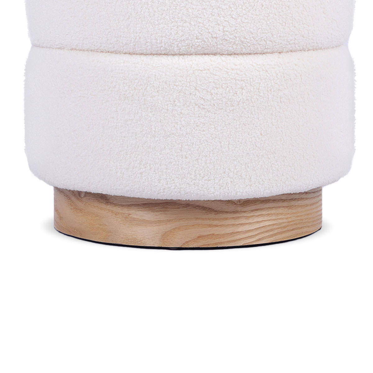 TRUHENHOCKER Roméo aus weißem Frotteestoff - Weiß, Holzwerkstoff/Textil (37/42/37cm) - Sicaan