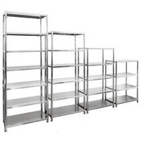 EDELSTAHLREGAL 296/41/200 cm mit 4-7 Ebenen, Silber - Silberfarben, Metall (41/200/72cm) - shelfr