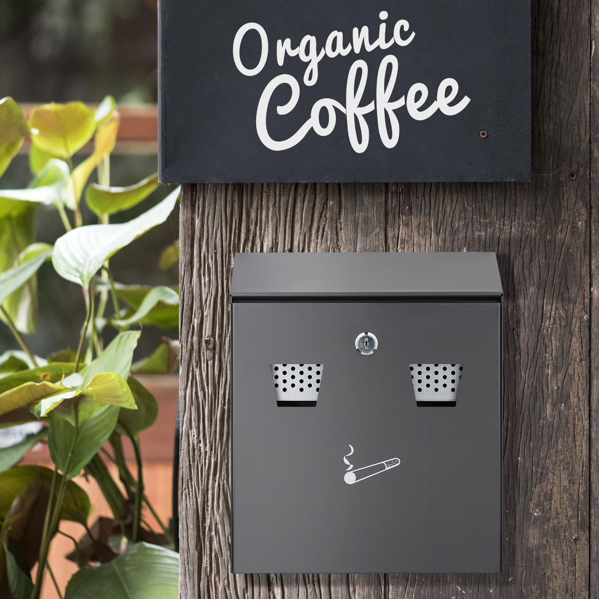 WANDASCHENBECHER - Anthrazit, Metall (25cm) - Relaxdays