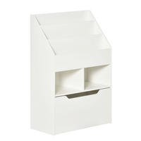 KINDERBÜCHERREGAL - Weiß, Holzwerkstoff (29.9/90/60cm) - HOMCOM