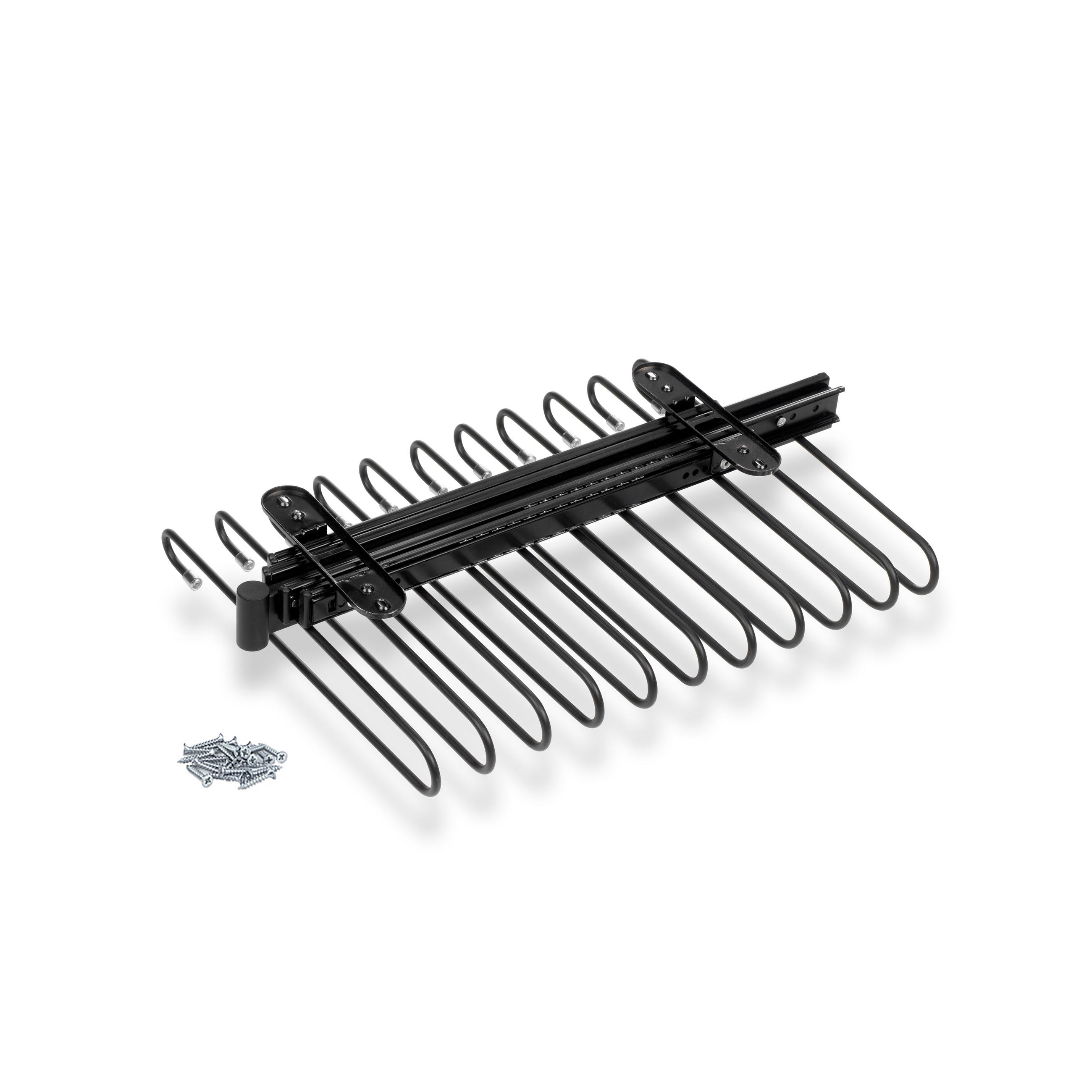 HOSENBÜGEL Ausziehbarer, Schwarz, Stahl - Schwarz, Metall (11/34/48cm) - EMUCA