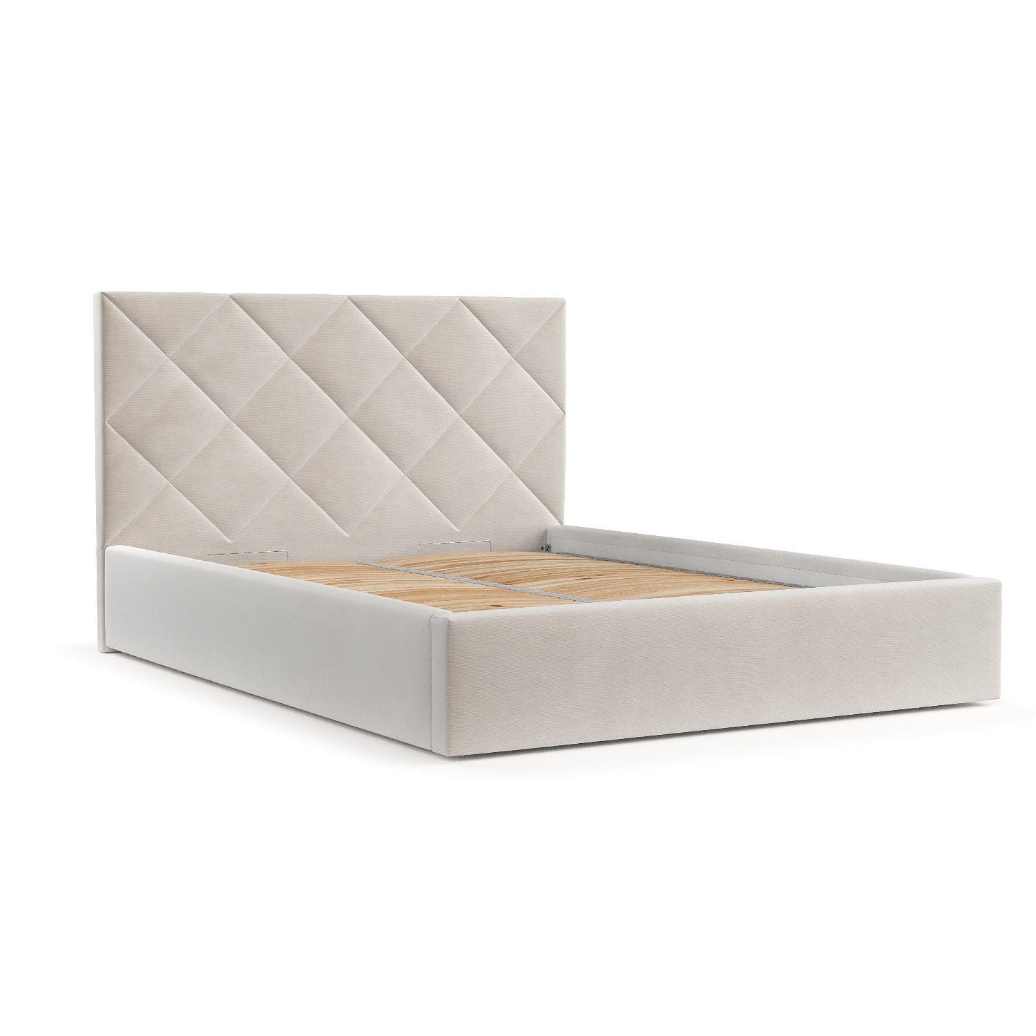 POLSTERBETT Torno 140/200 cm Creme im Paros Stoff - Creme/Schwarz, Holz/Holzwerkstoff (140/200cm) - AltaBeds