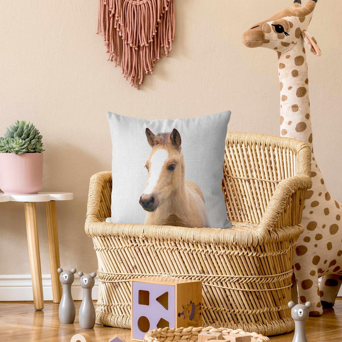 KISSENBEZUG Baby Pferd Philipp 50/50 cm - Schwarz, Textil (50/50cm) - Bilderwelten