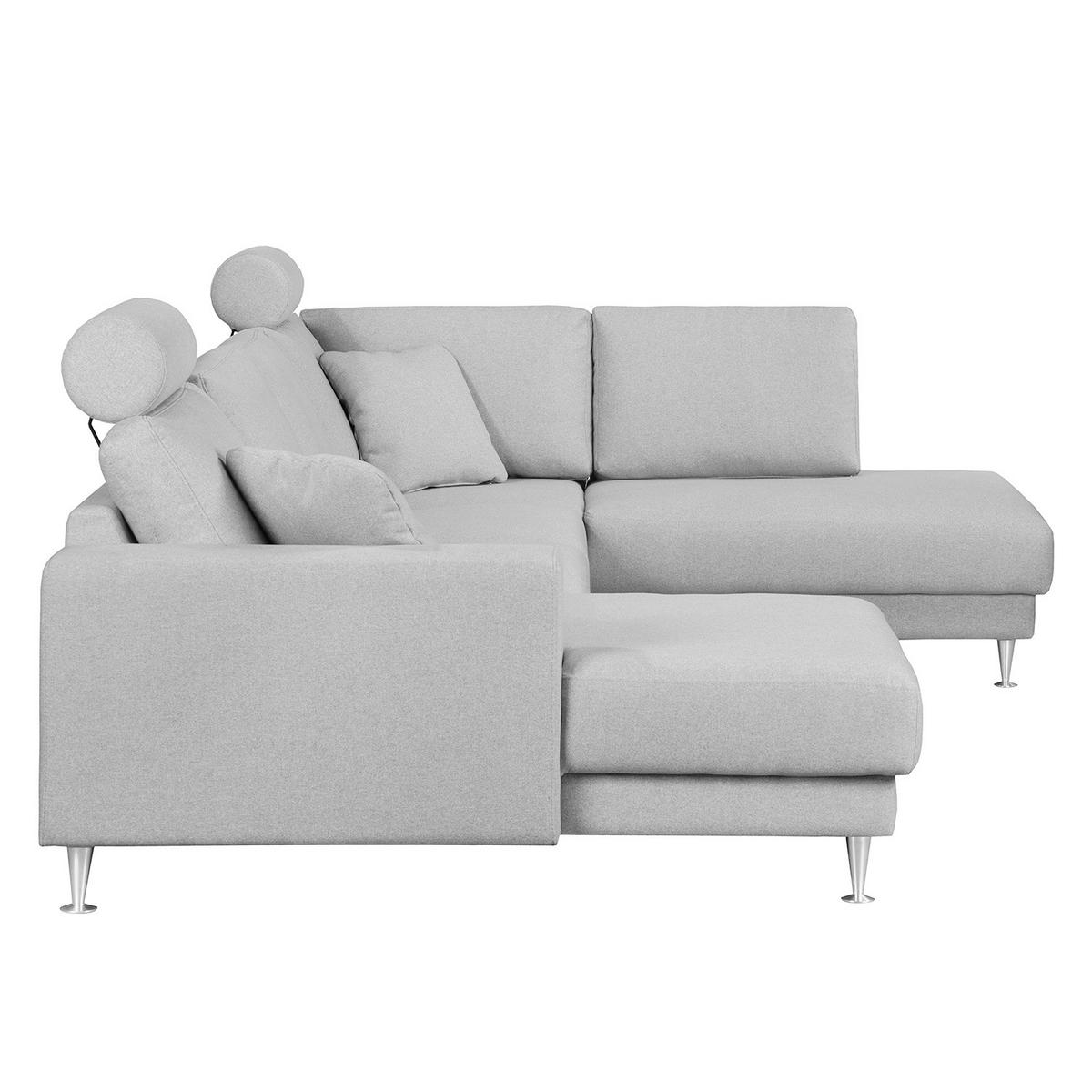 WOHNLANDSCHAFT mit Longchair und Ottomane - Grau, Textil (305/85/200cm) - home24