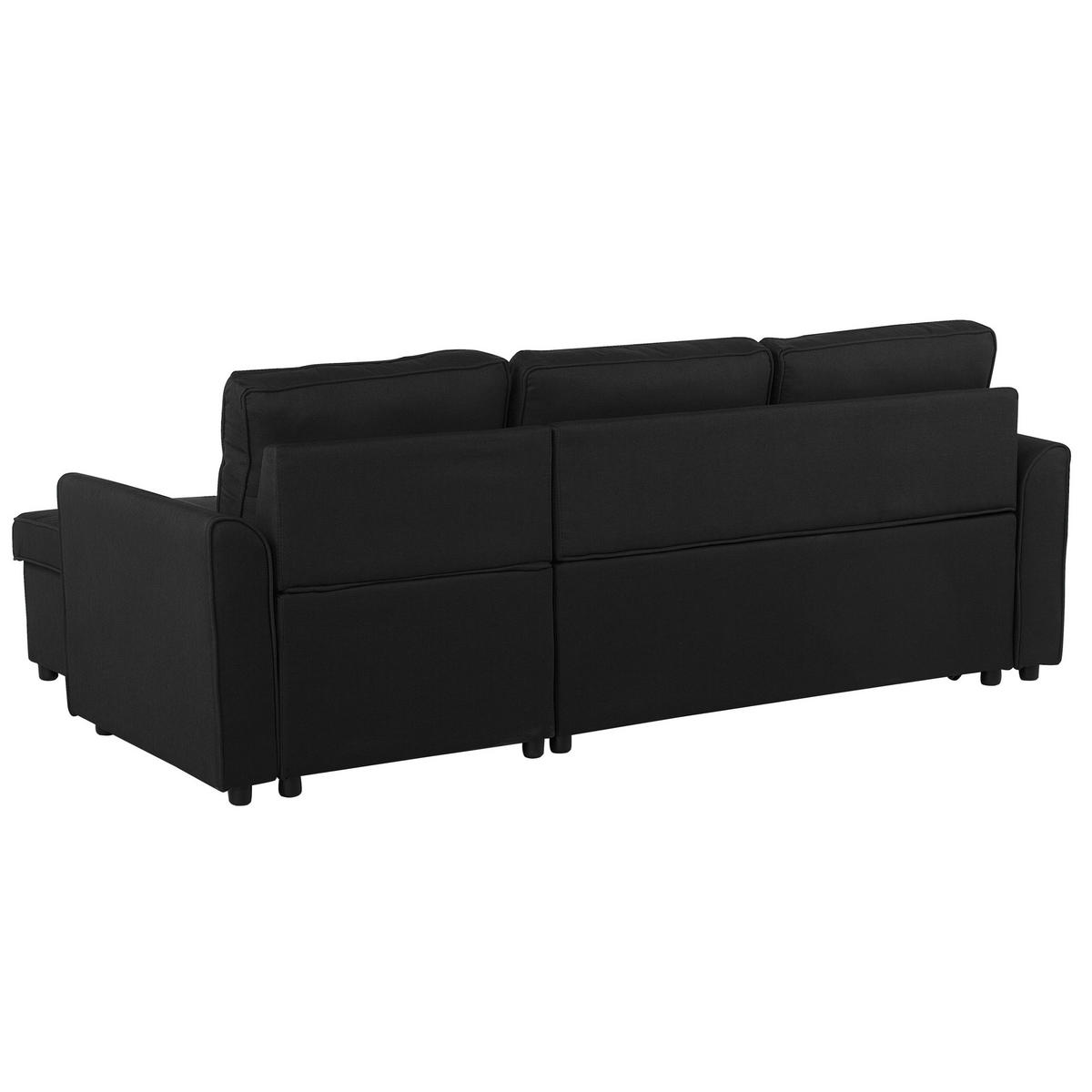 ECKSOFA Polsterbezug Schwarz linksseitig Nesna - Schwarz, Textil (228/145cm) - Beliani