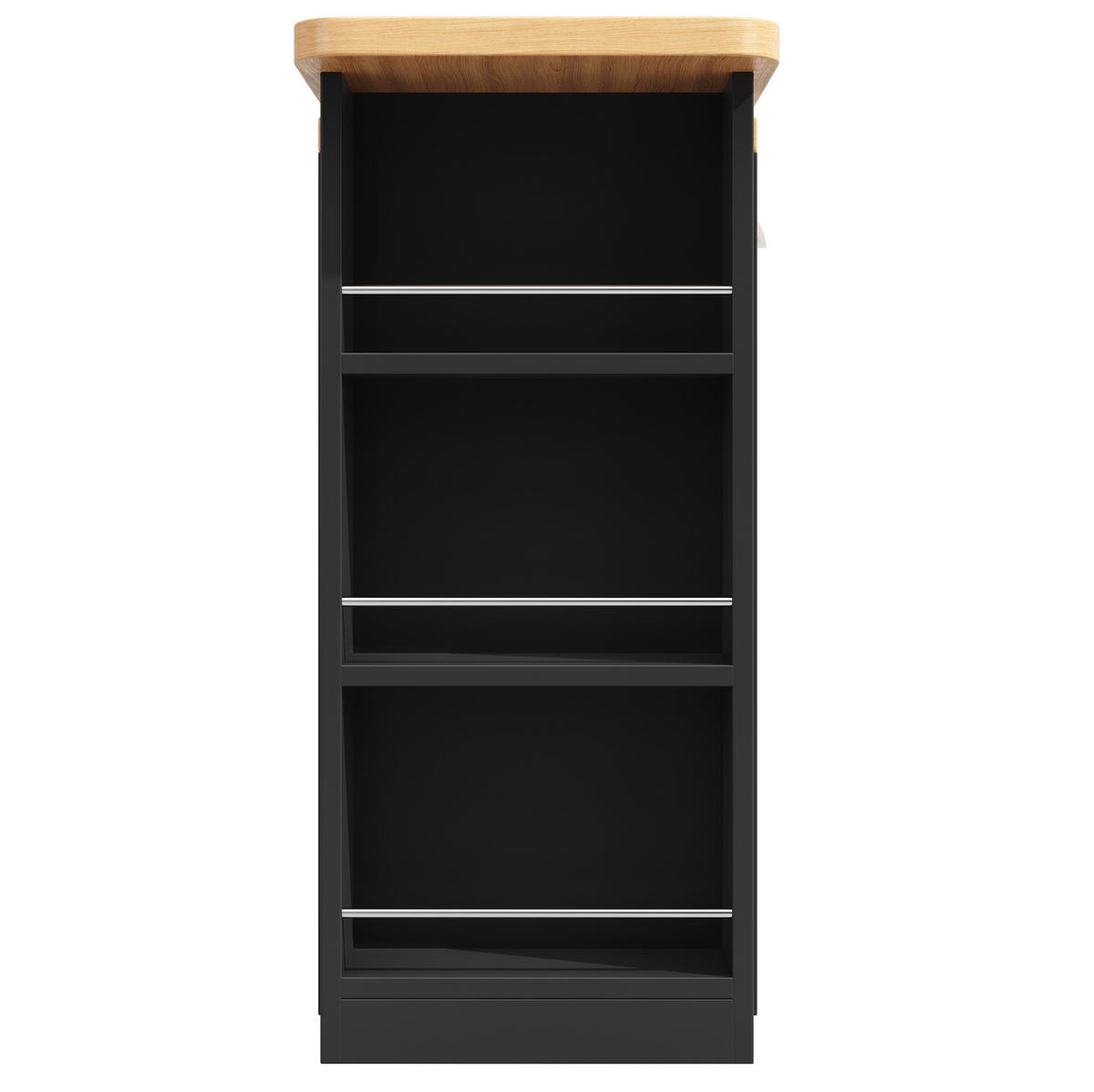 ESSZIMMERSCHRANK aus MDF 135-203x39x92,8cm in Schwarz mit LED - Schwarz, Holzwerkstoff (39/92.8/203cm) - Modfu