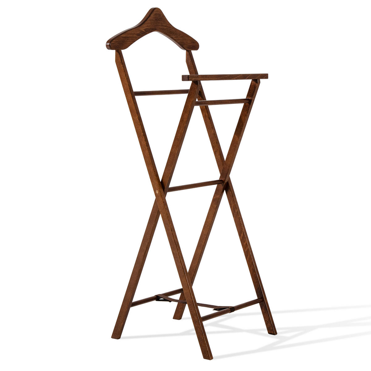 KLEIDERBUTLER AGLAS Herrendiener, braunes Buchenholz - Braun, Holz (32/104/44cm) - KONSIMO®